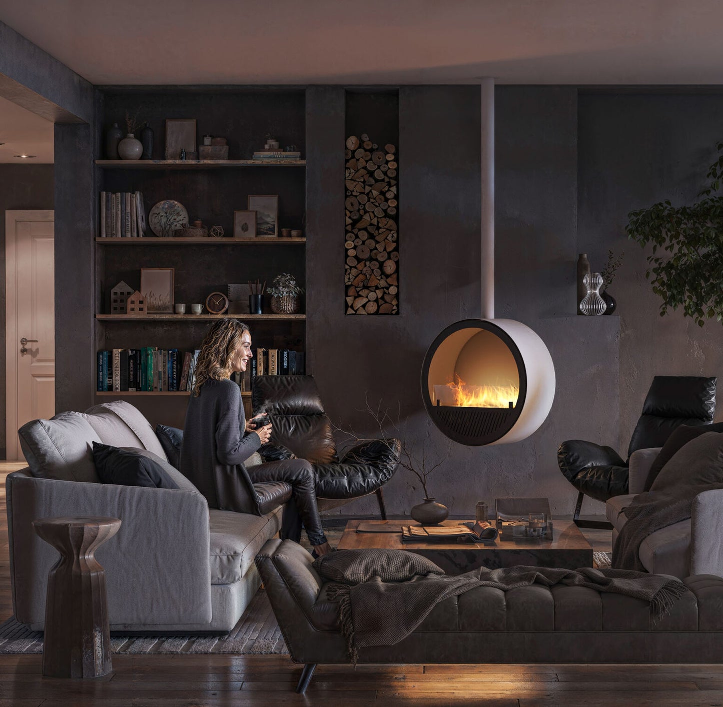 Biokamīns Incyrc Slim 72/30/220 cm balts - N1 Home