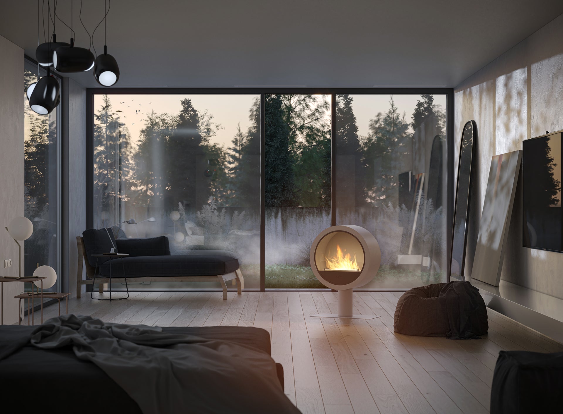 Biokamīns Incyrk 72/35/100 cm balts - N1 Home