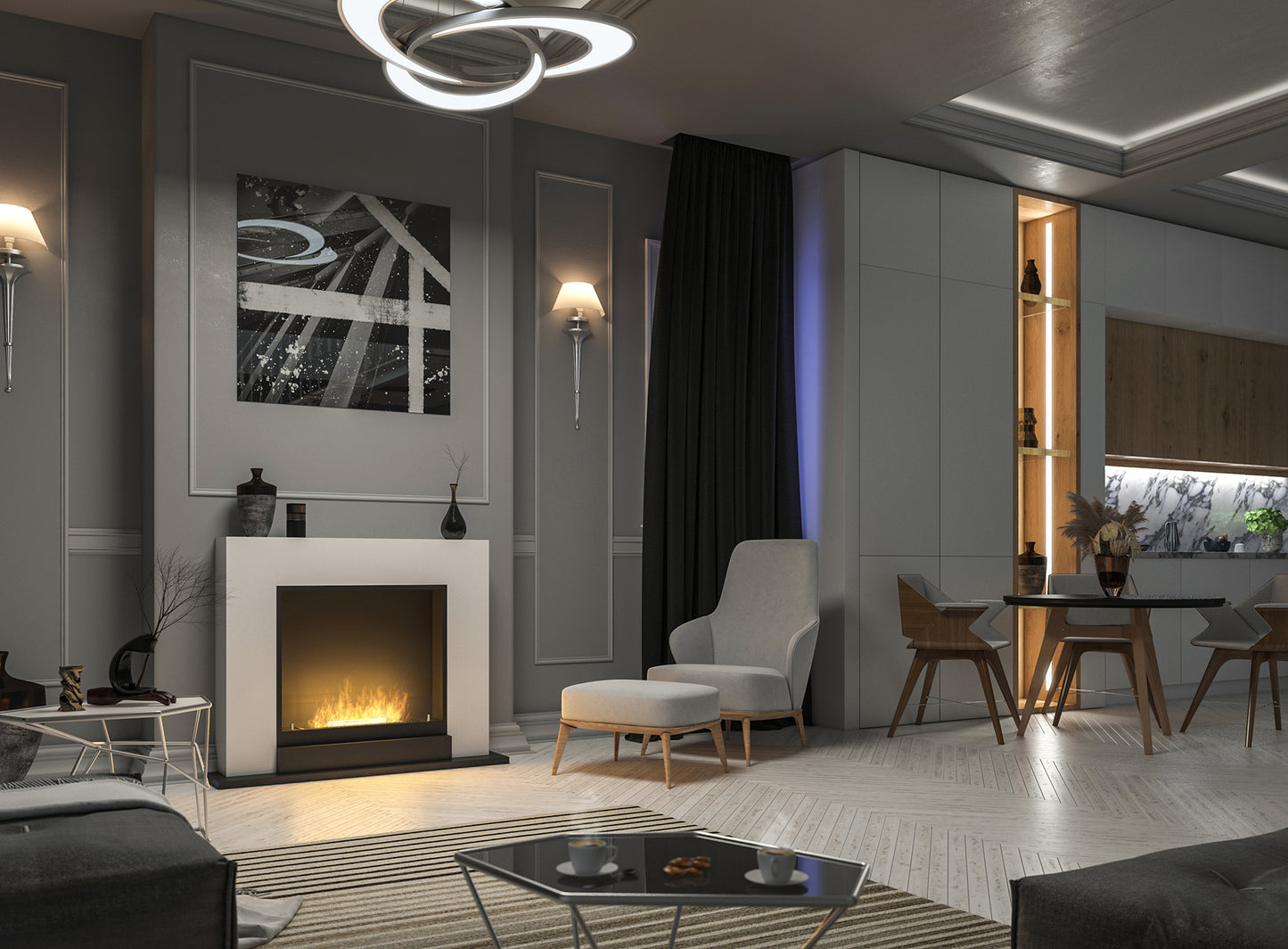 Boikamīns Inport 2 100/120/30 cm balts - N1 Home