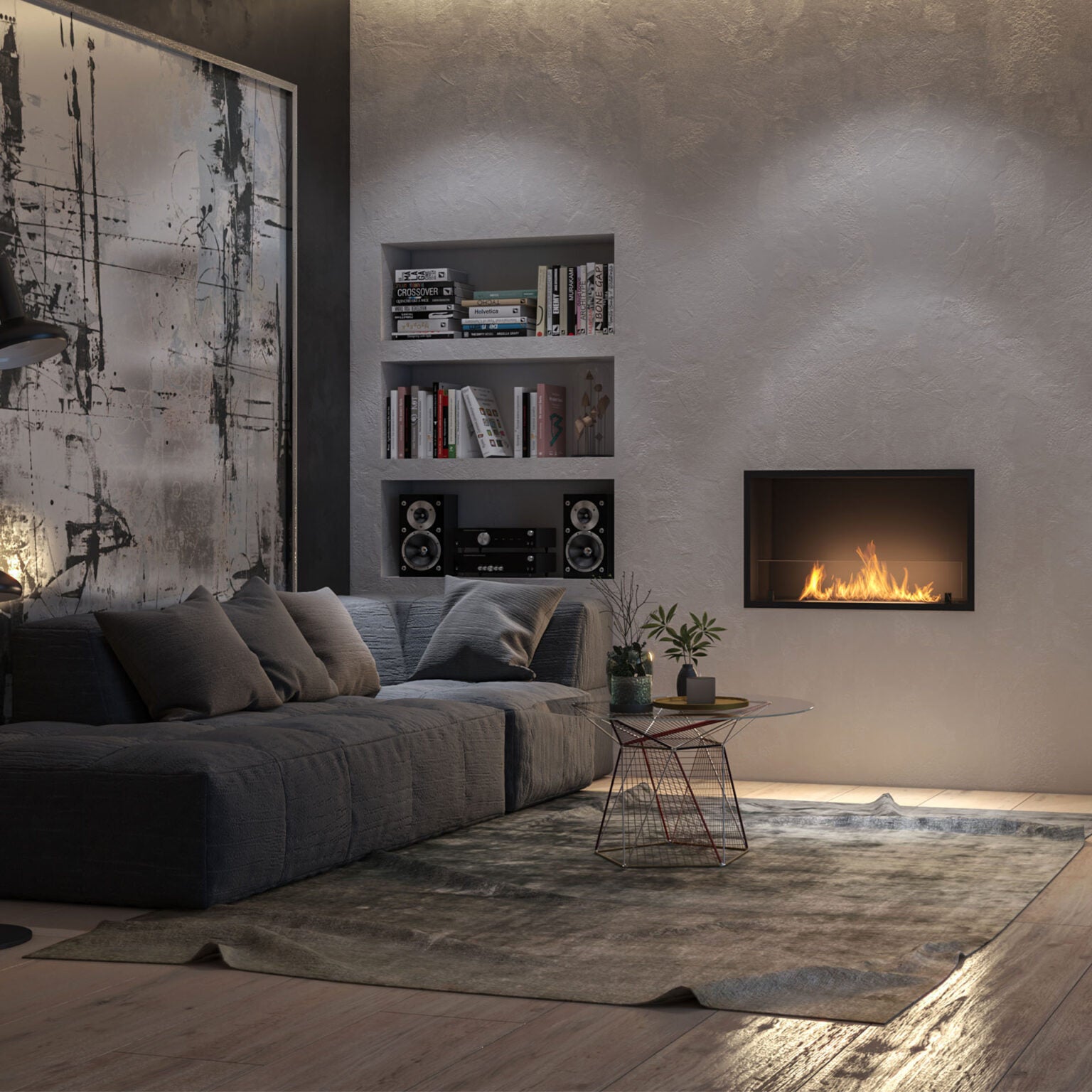 Biokamīns Slim inside Blan 84;104;124;154;204/59/25;30 cm melns - N1 Home