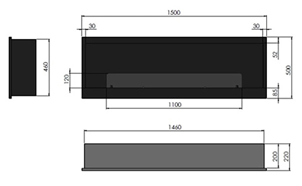 Biokamīns Insi 90/50/16 cm balts - N1 Home