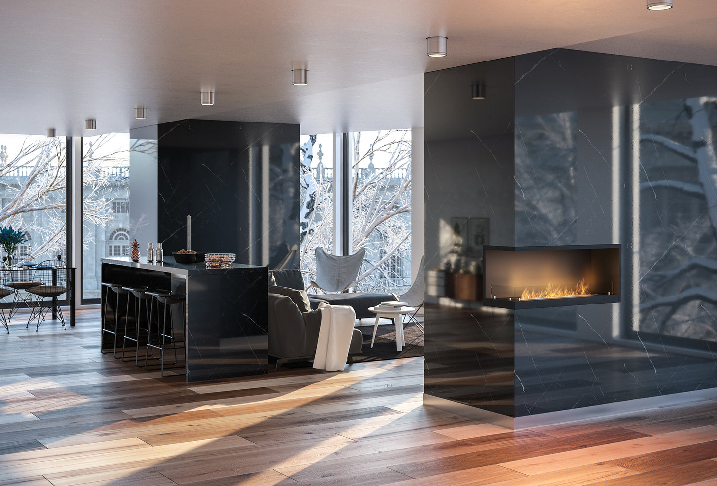 Biokamīns Insi 800V2 84/54/35; 110/50/35 cm melns - N1 Home