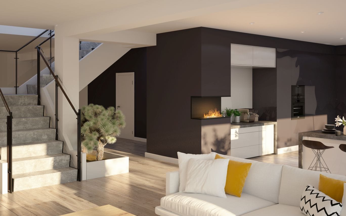 Biokamīns INSI C 2. versijas 80/45/25; 100/50/27; 120/50/20 cm melns - N1 Home