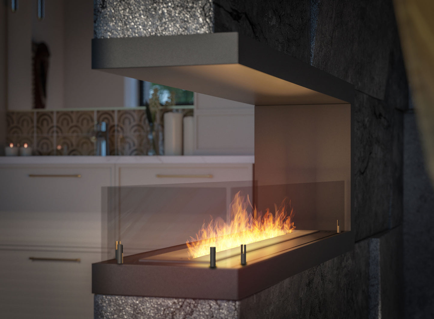 Biokamīns Insi U 2 100/50/30; 120/50/30 cm melns - N1 Home