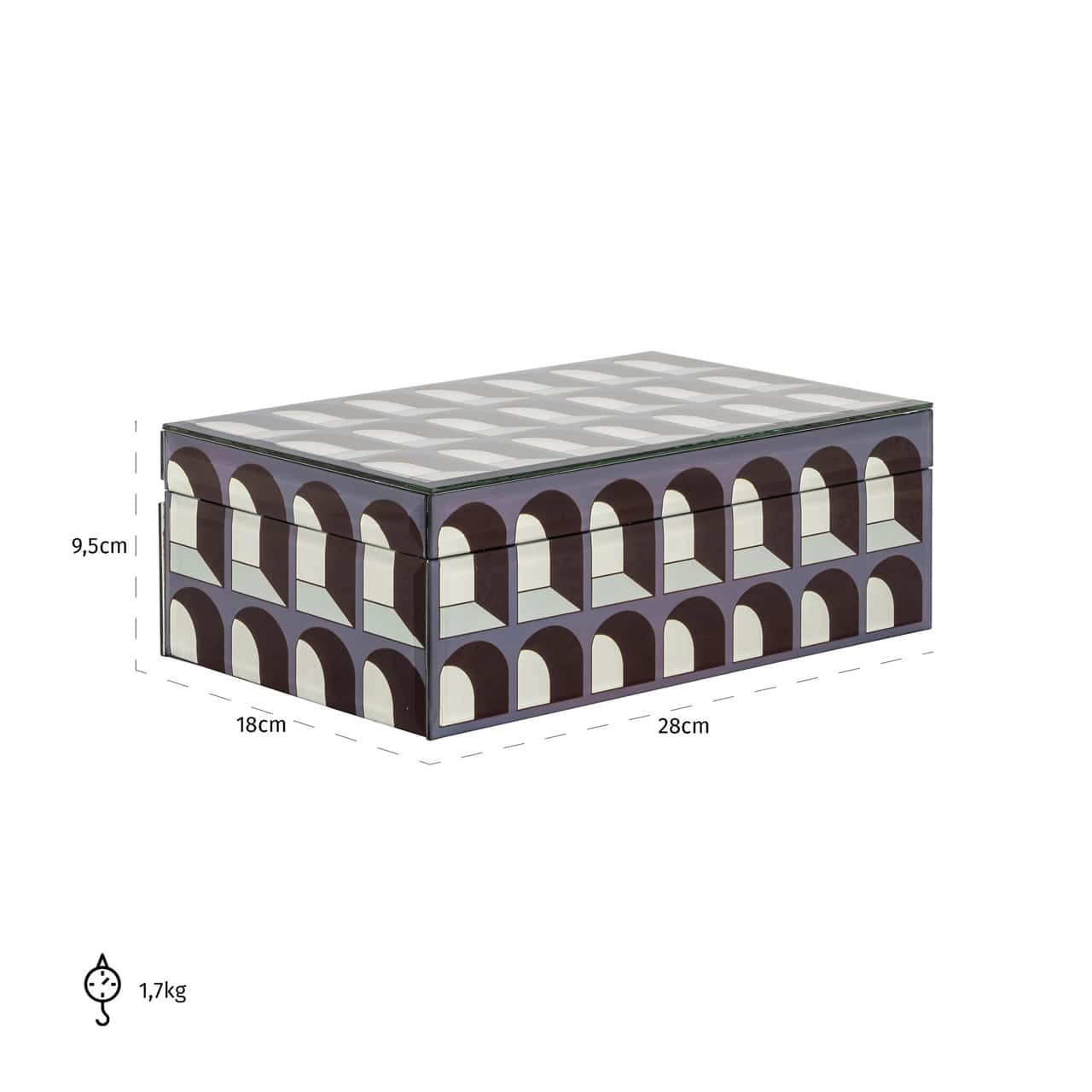 Uzglabāšanas kaste Vaya Richmond Interiors 12/20/8; 18/28/9 cm melns