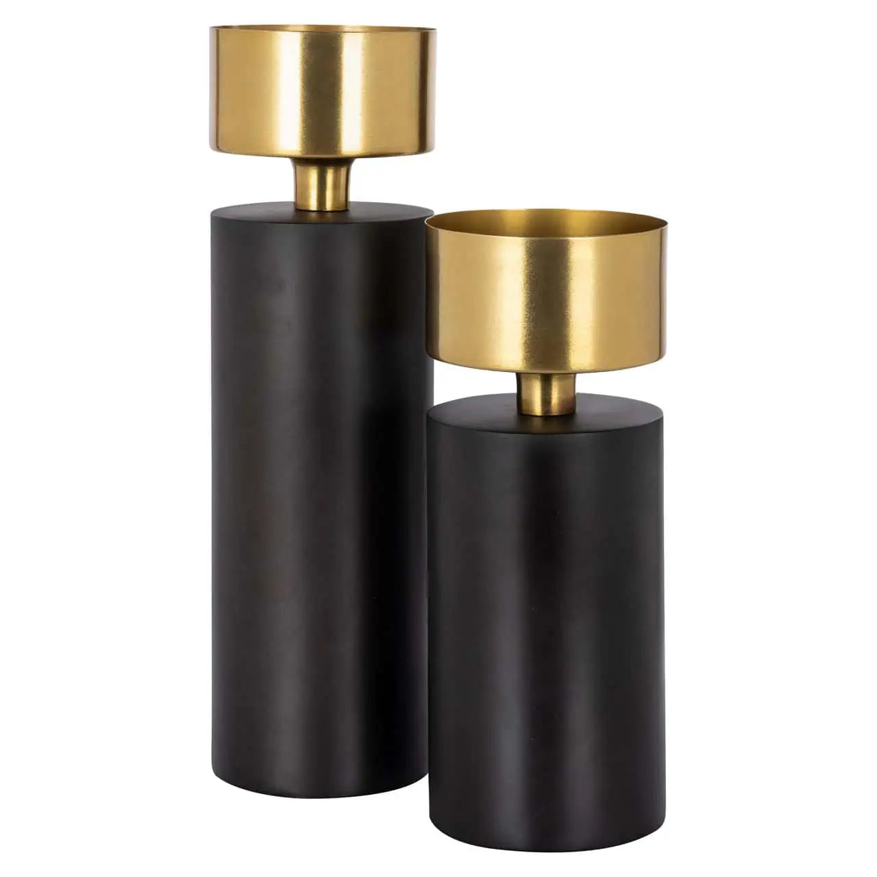 Svečturis Tess large Richmond Interiors 43/13,5/13,5 cm melns/zelts - N1 Home