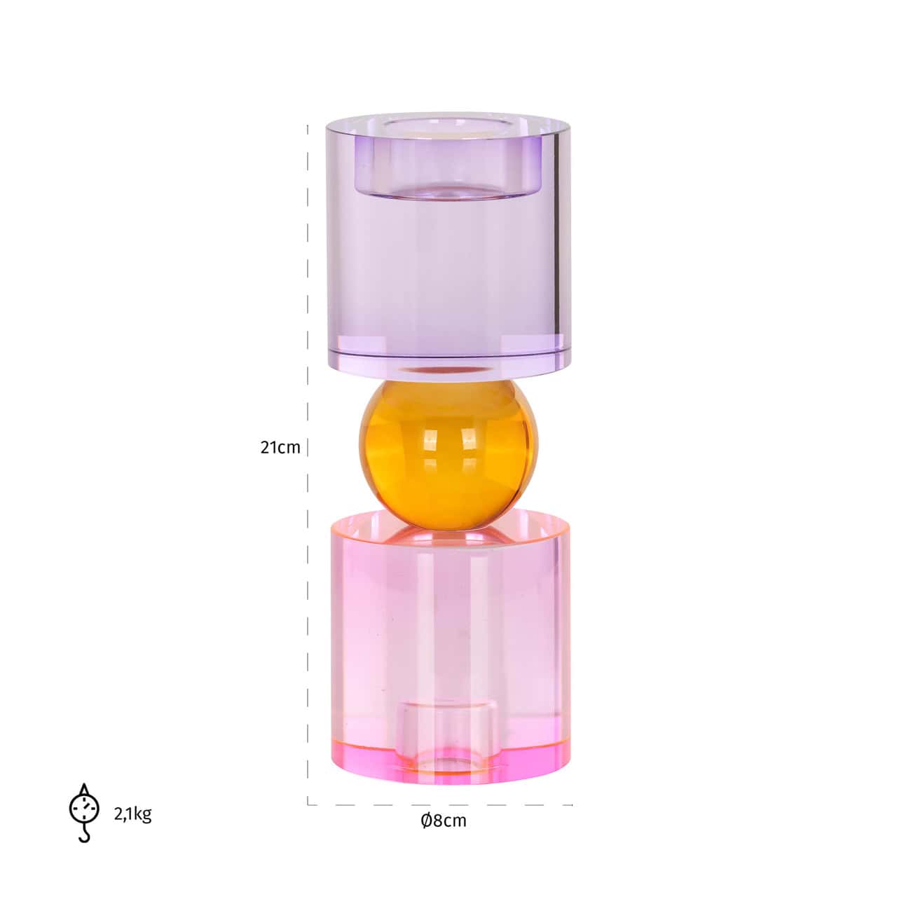 Svečturis Zahra Richmond Interiors 21/8/8 cm purple - N1 Home