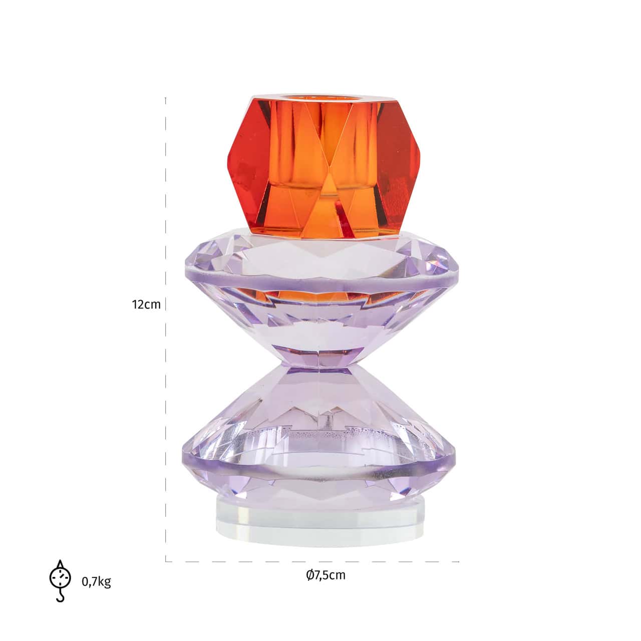Svečturis Yalena S Richmond Interiors 12/7,5/7,5 cm purple