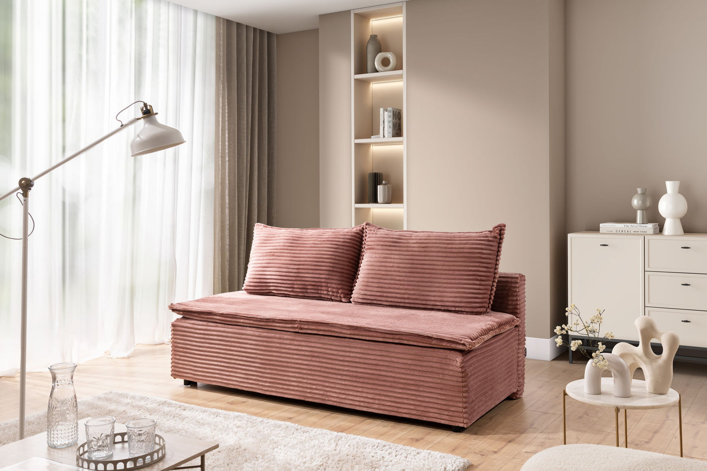 Dīvāns Firi 205/100/88 cm rozā