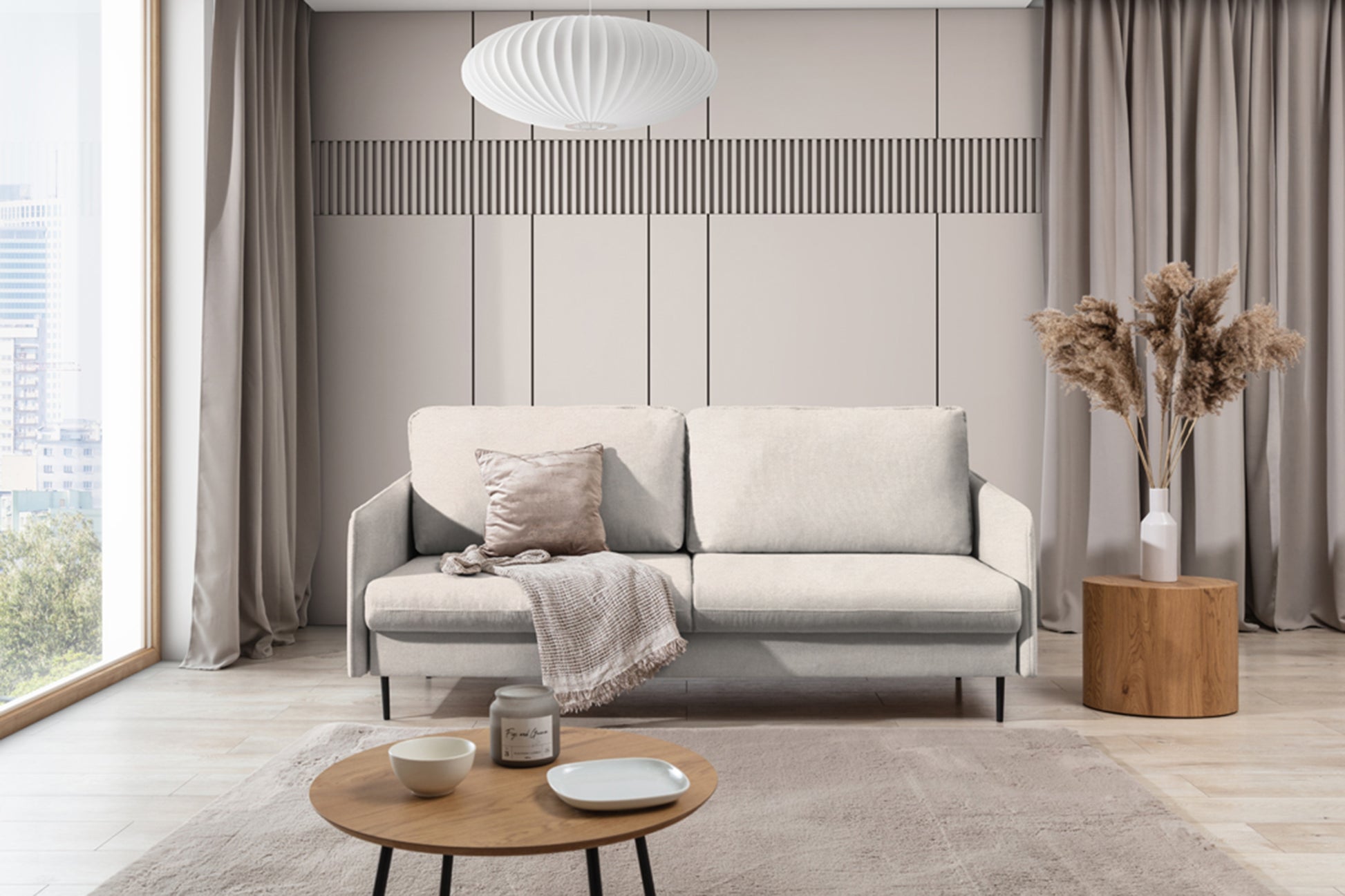 Dīvāns Tai 207/95/98 cm Loft 1/melnas kājas - N1 Home