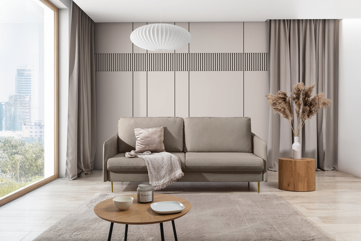 Dīvāns Tai 207/95/98 cm Velluto 3/zelts kājas - N1 Home