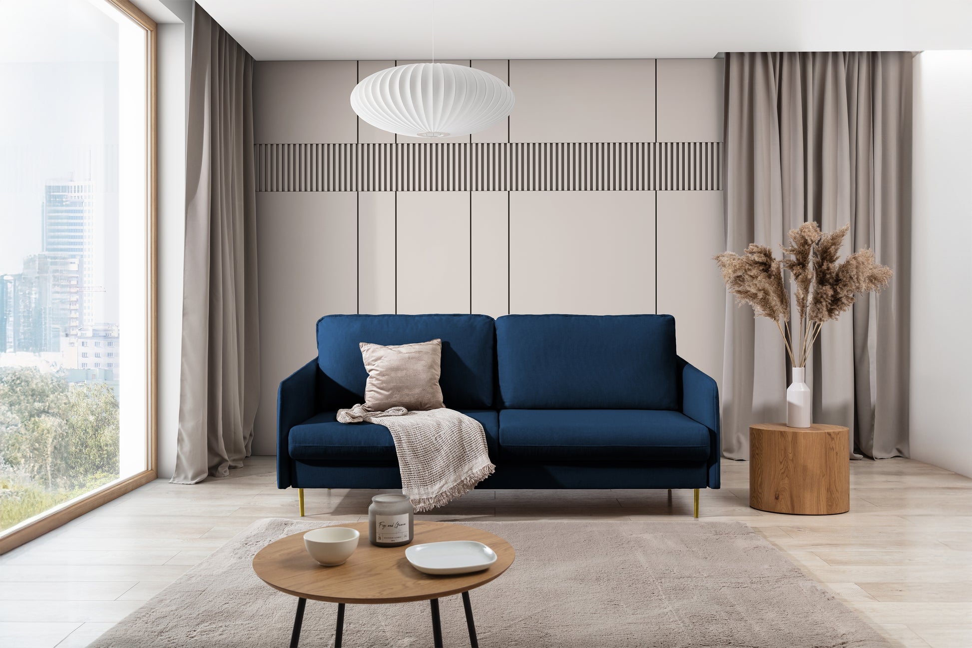 Dīvāns Tai 207/95/98 cm Velluto 11/zelts kājas - N1 Home