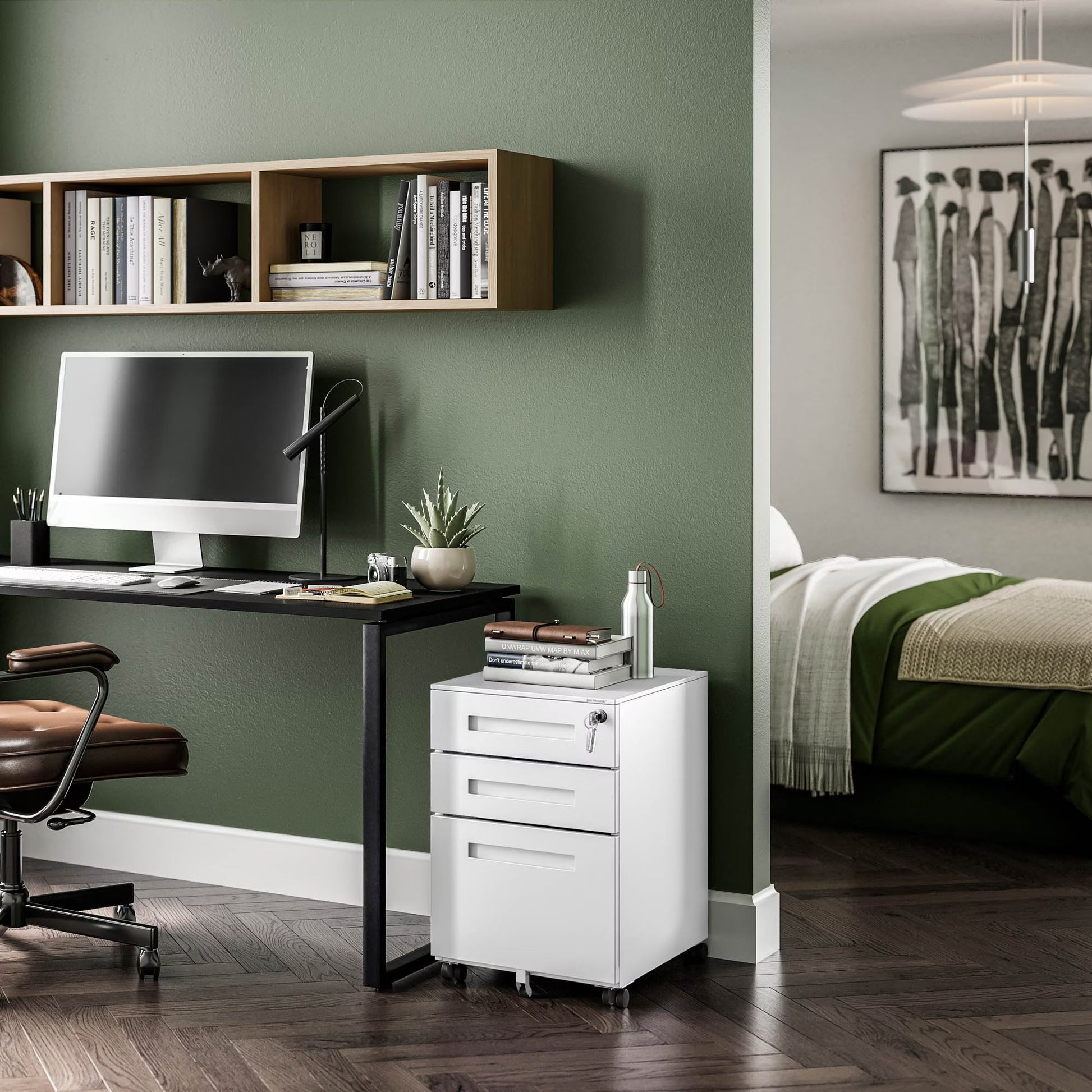 Konteiners zem rakstāmgalda Kates 39/60/50 cm balts - N1 Home