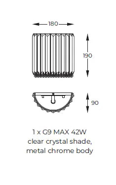 Sienas lampas Baron 19/18/9 cm hroms
