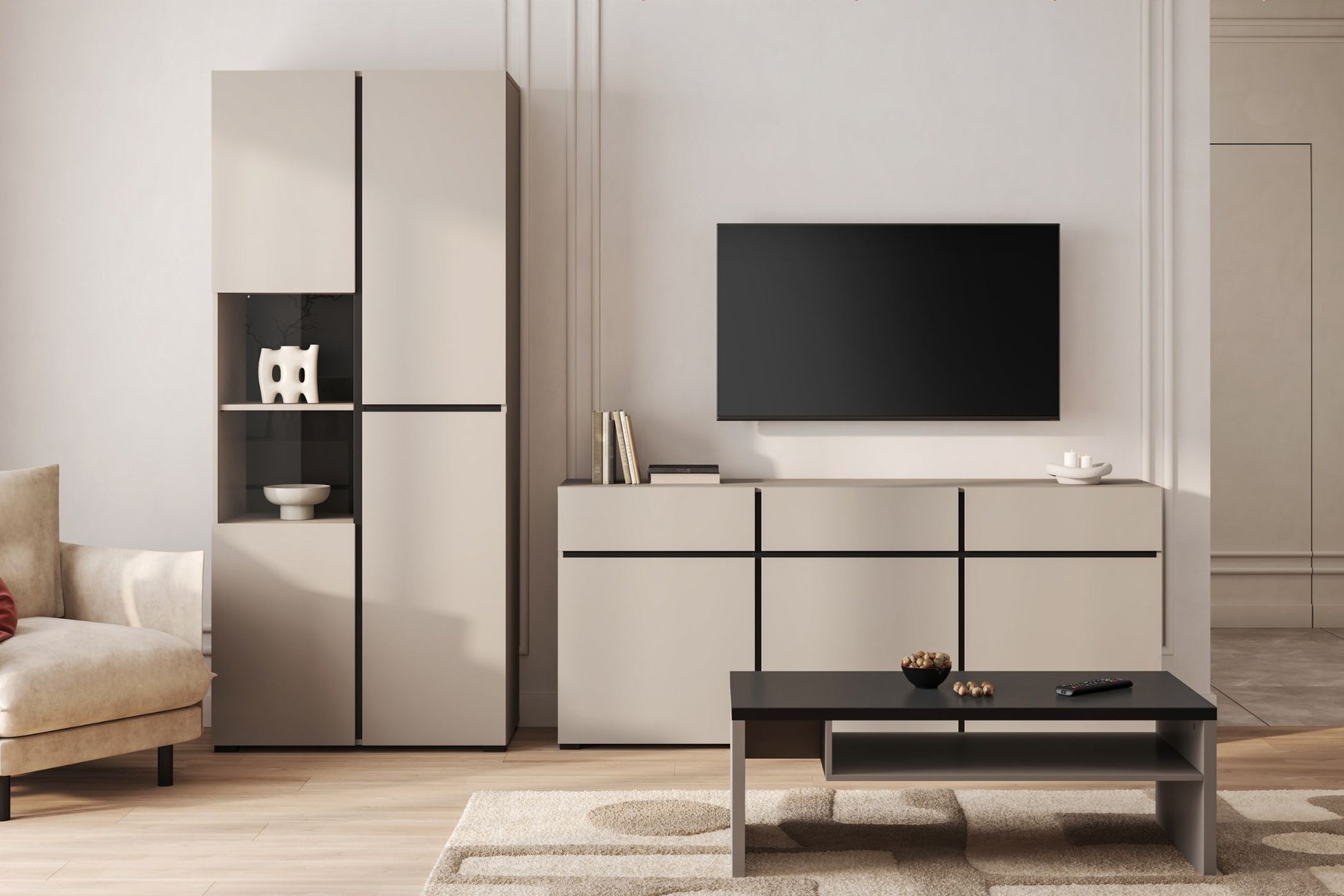 Kafijas galds Krosit kolekcija 120/60/45 cm congo/melns - N1 Home