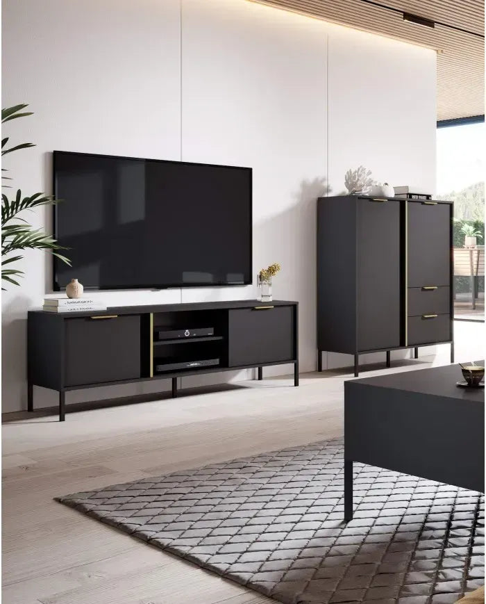 Kumode Larsi 103/81/39 cm melns - N1 Home