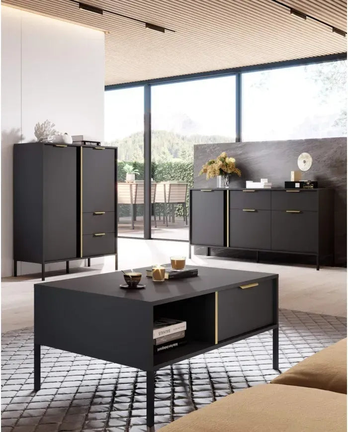 TV skapis Larsi 153/53/39 cm melns - N1 Home