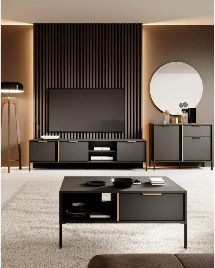 Kumode Larsi 103/81/39 cm melns - N1 Home