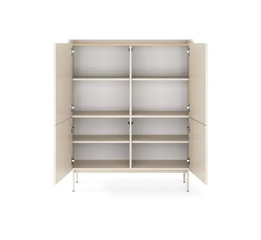 Kumode Leve 103/126/38 cm bēšš/skandi ozols - N1 Home