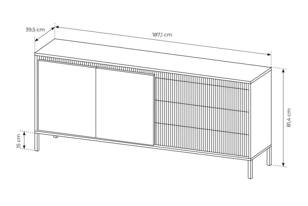 Kumode Sensi 187/81/39 cm bēšš - N1 Home
