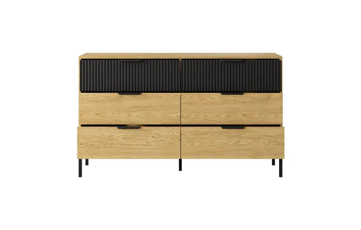 Kumode Balta 137/81/39 cm baltik ozols/melns - N1 Home