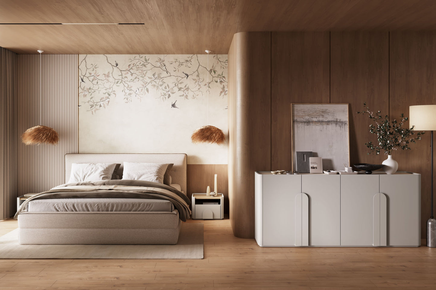 Kumode Amil 200/89/48 cm Kašmirs / Eļļots ozols - N1 Home