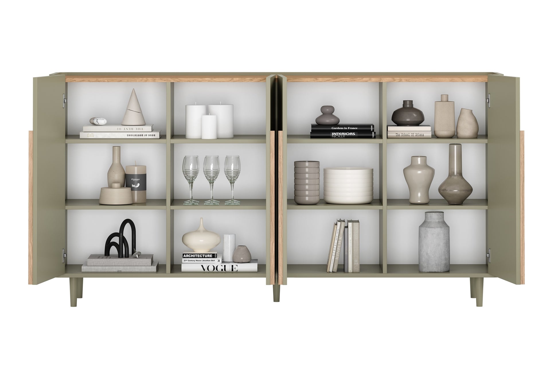 Kumode Amil 200/102/48 cm Eikalipts / Baltijas kāpu ozols / Dabīgais ozols - N1 Home