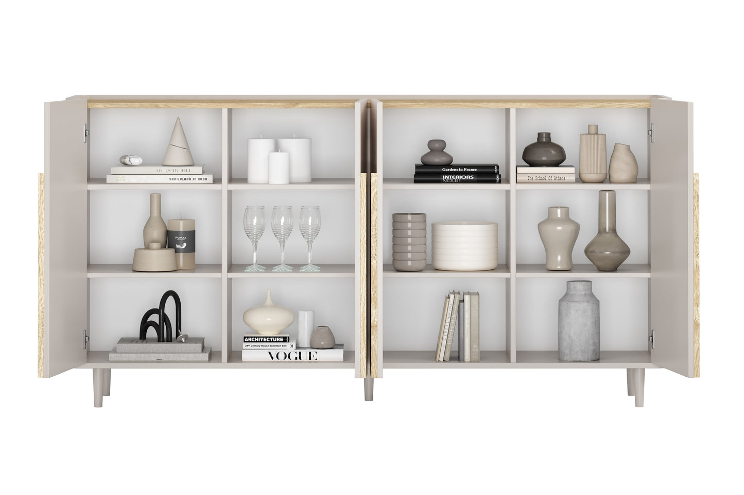 Kumode Amil 200/102/48 cm Kašmirs / Eļļots ozols / Gaišs ozols - N1 Home