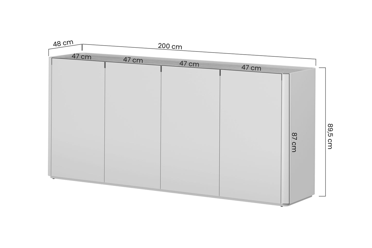 Kumode Elva 200/89.5/48 cm Eikalipts / Baltijas kāpu ozols - N1 Home