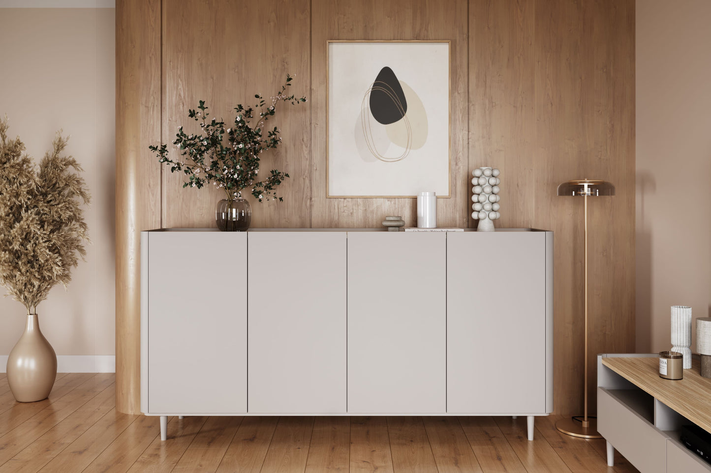 Kumode Elva 200/102/48 cm Kašmirs / Eļļots ozols - N1 Home