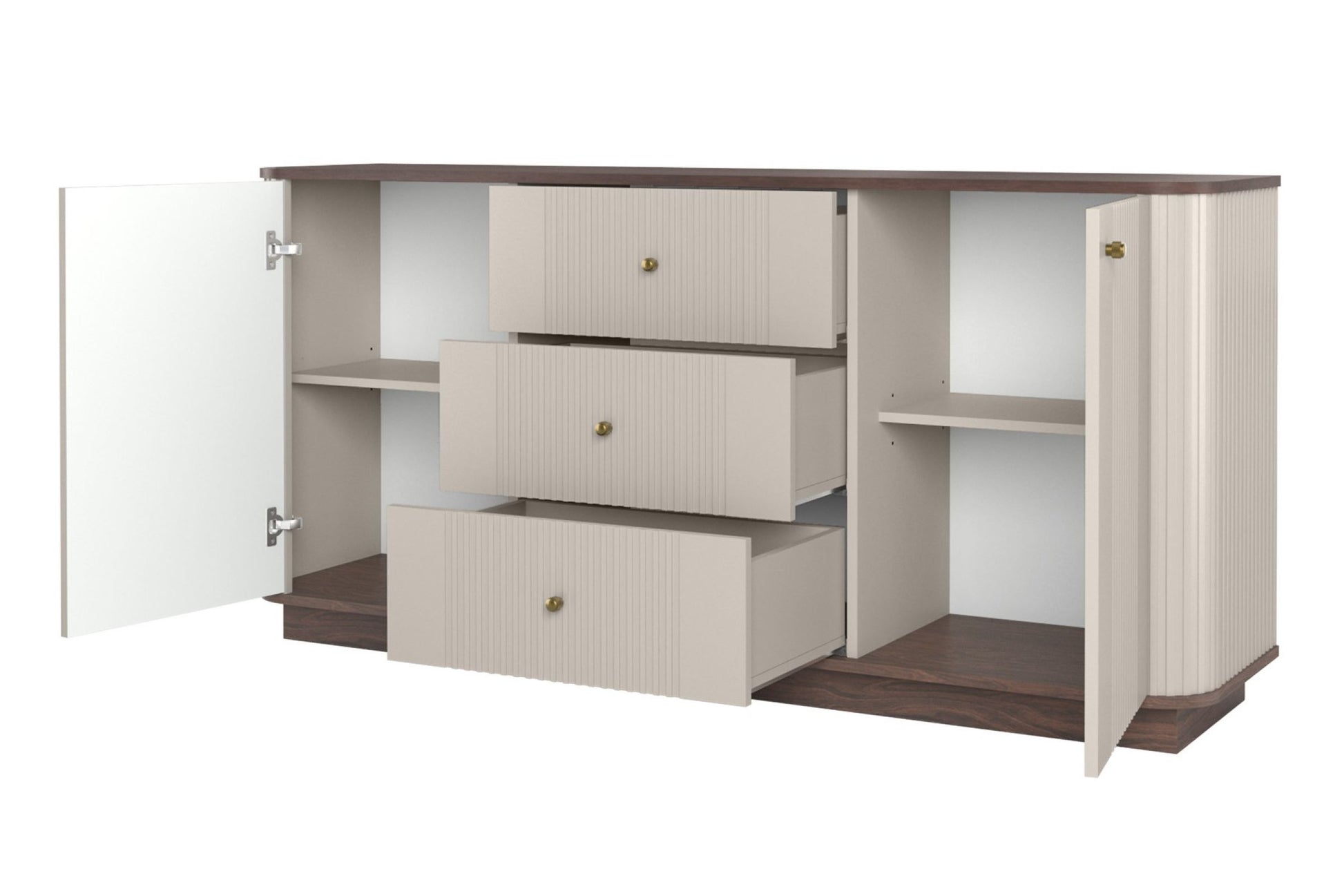 Kumode Vespa 160/77/38/ cm kašmirs/rieksts/zelts - N1 Home