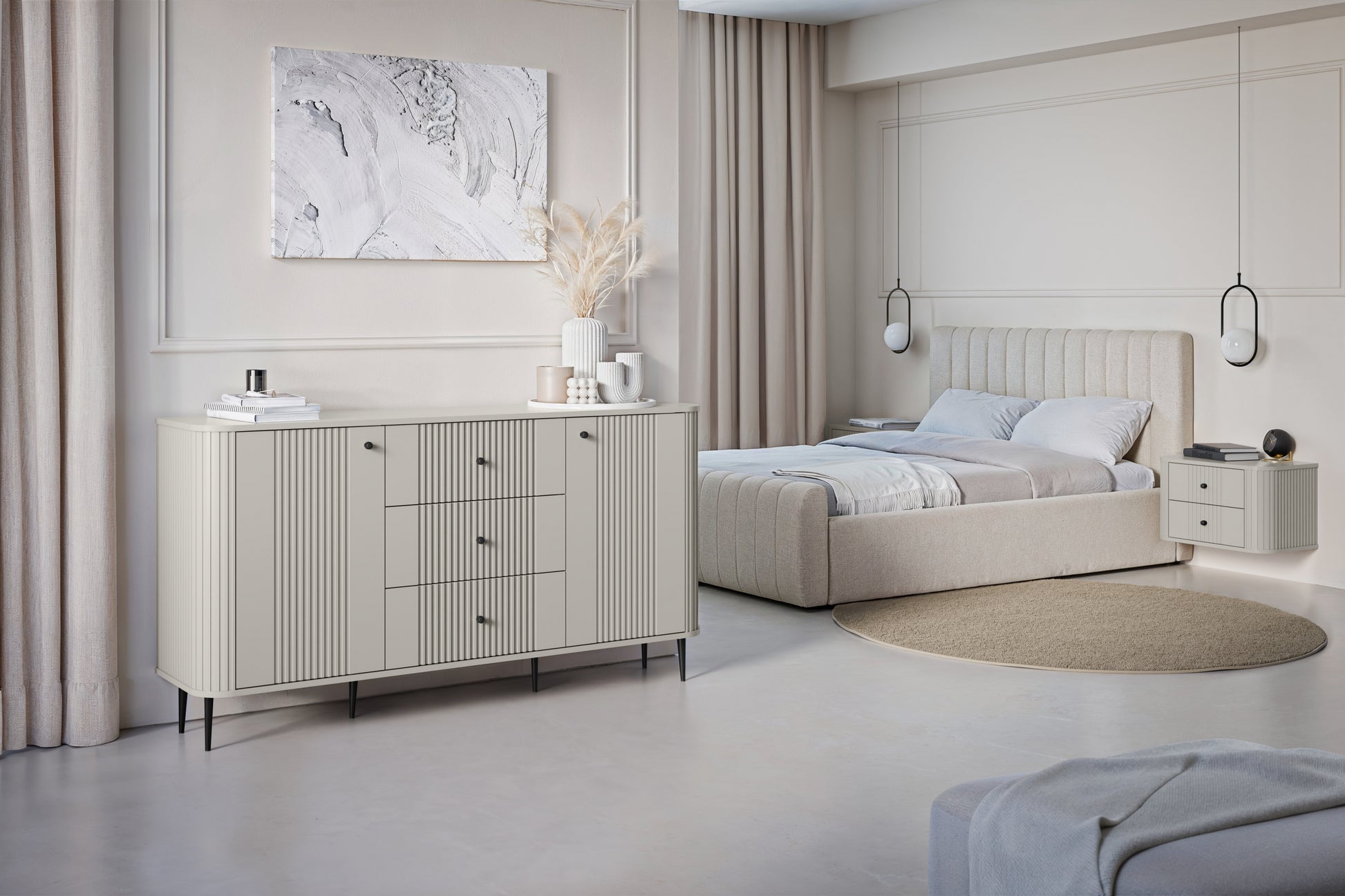 Kumode Vespa 160/85/38 cm kašmirs/melns - N1 Home