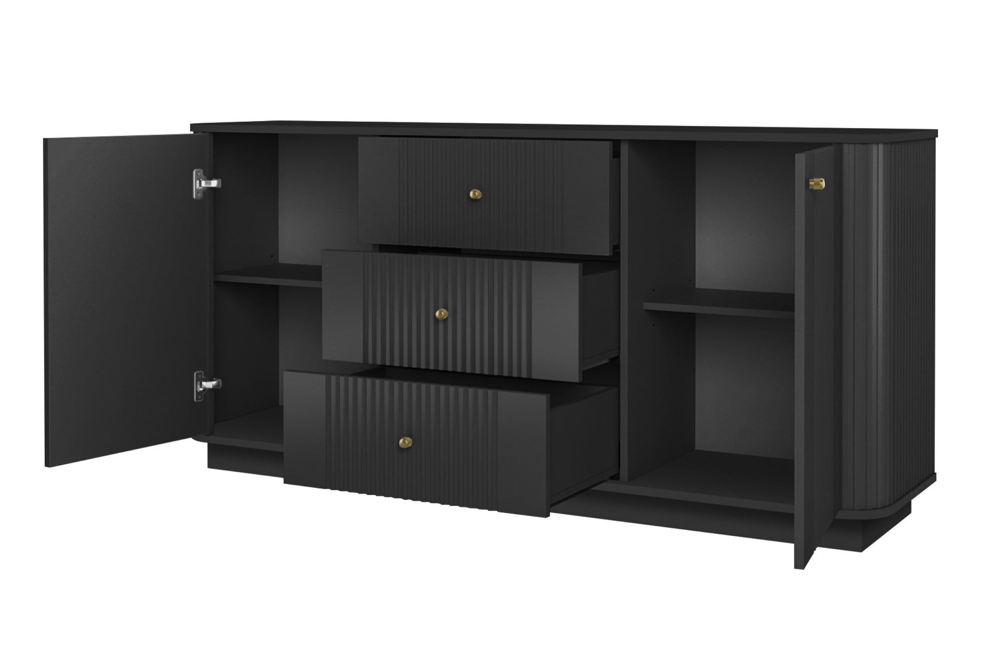 Kumode Vespa 160/77/38/ cm melns/zelts - N1 Home