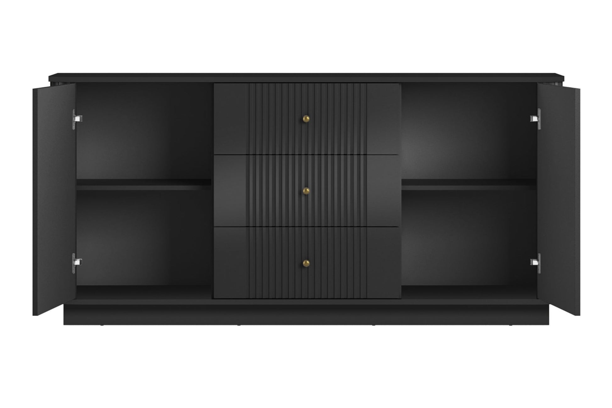 Kumode Vespa 160/77/38/ cm melns/zelts - N1 Home