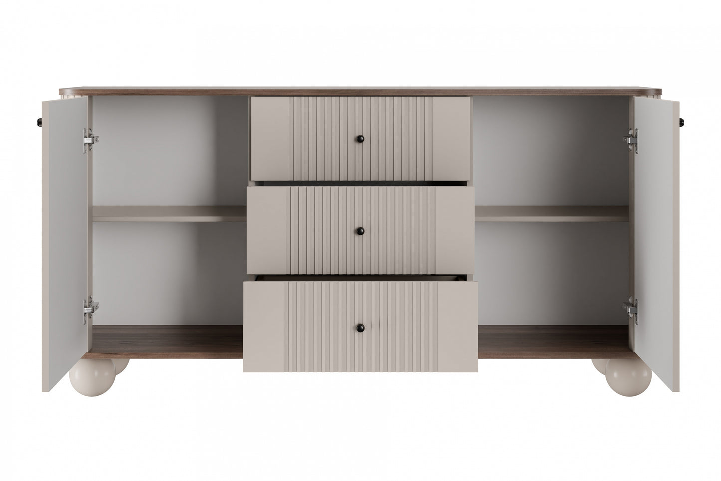 Kumode Vespa 160/82/38 cm kašmirs/rieksts/melns - N1 Home