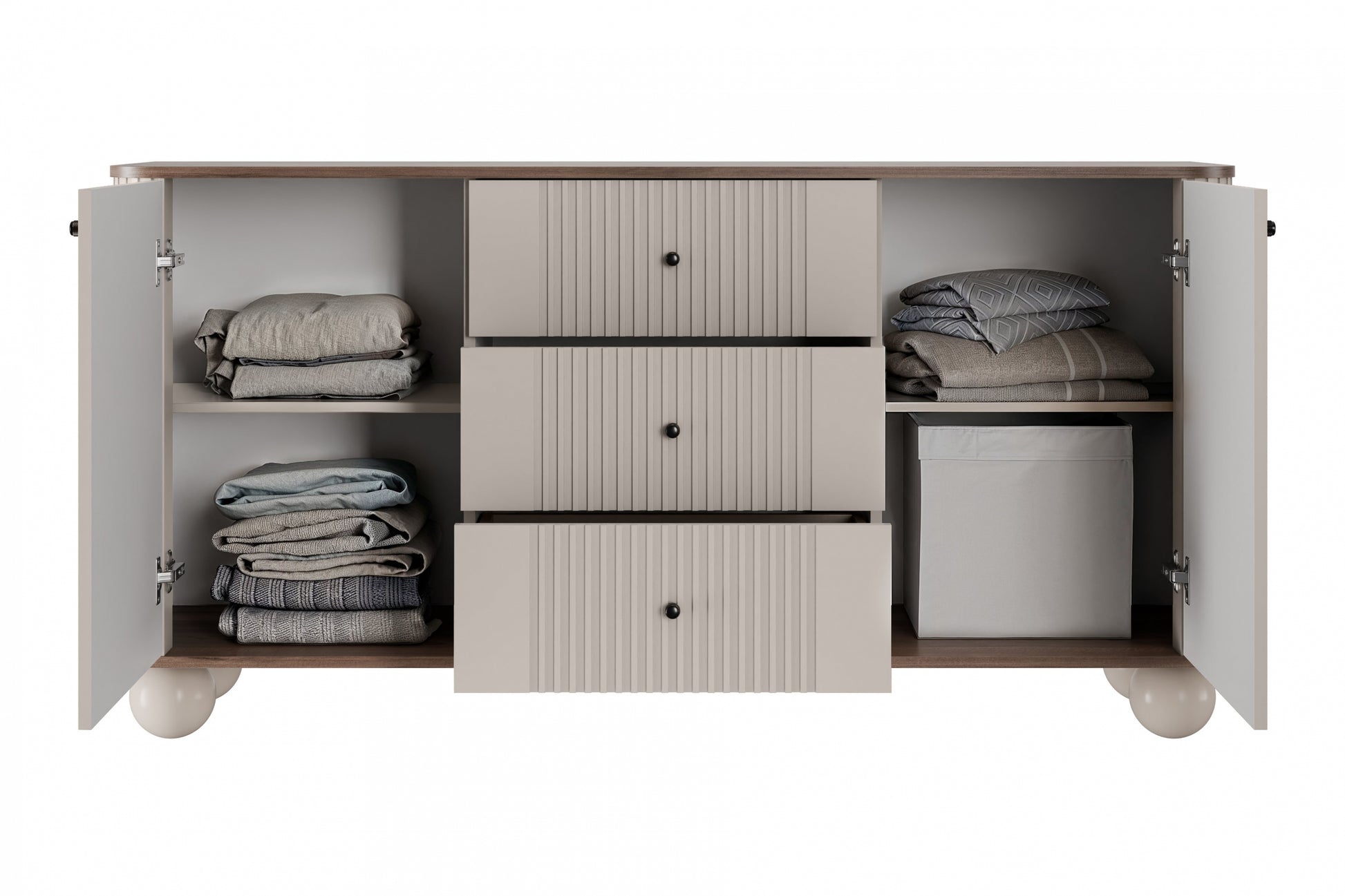 Kumode Vespa 160/82/38 cm kašmirs/rieksts/melns - N1 Home