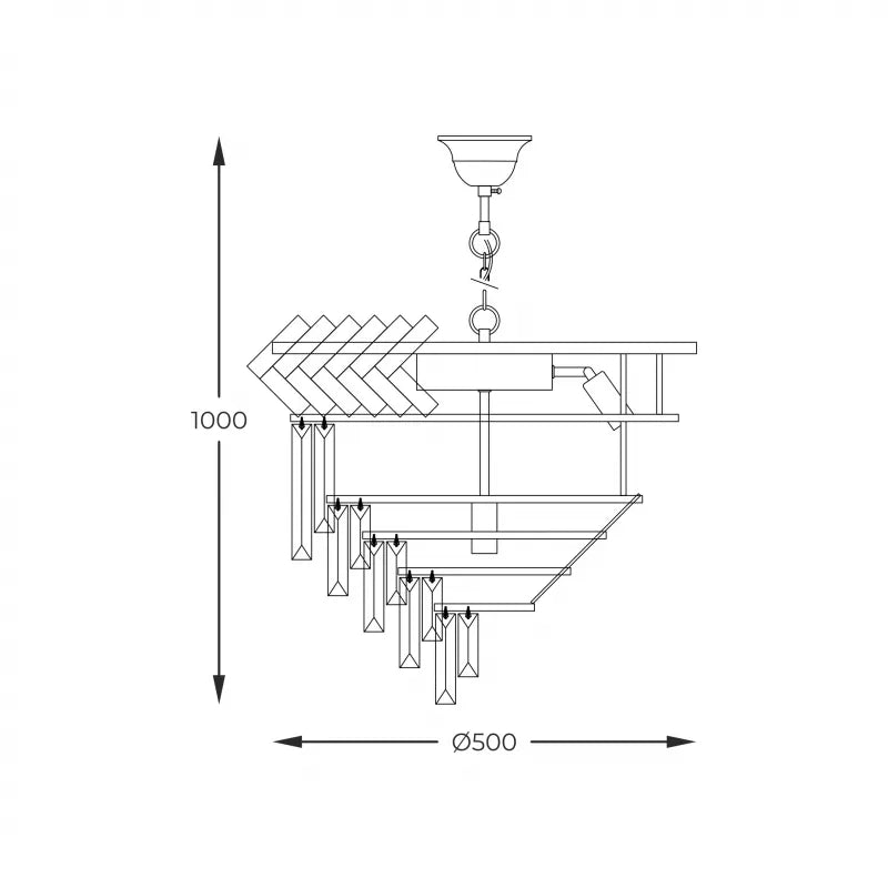 Piekaramā lampa Lija 100/50/50 cm zelts