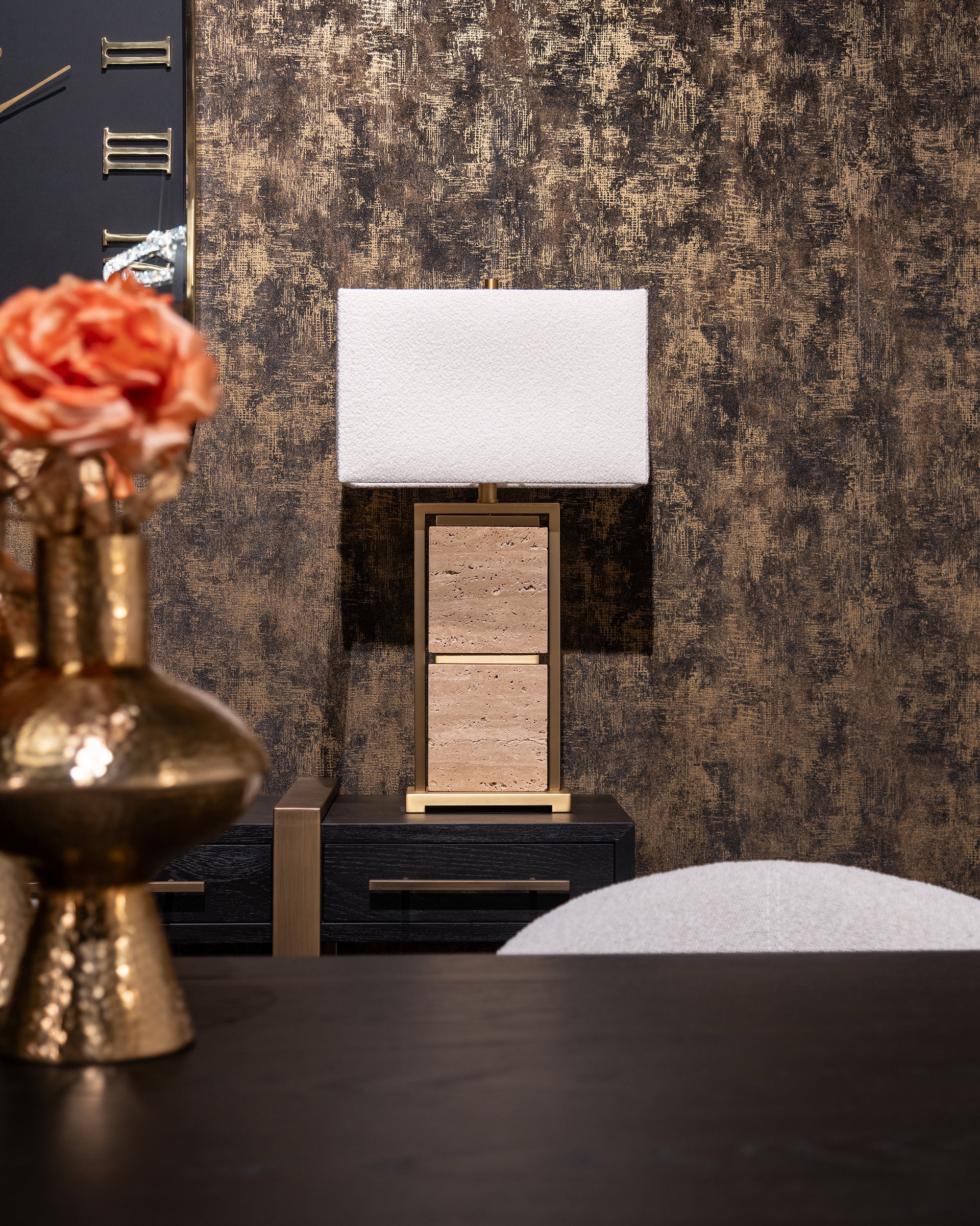 Galda lampa Richmond Interiors Meyra 72/40/24 cm bēšs - N1 Home