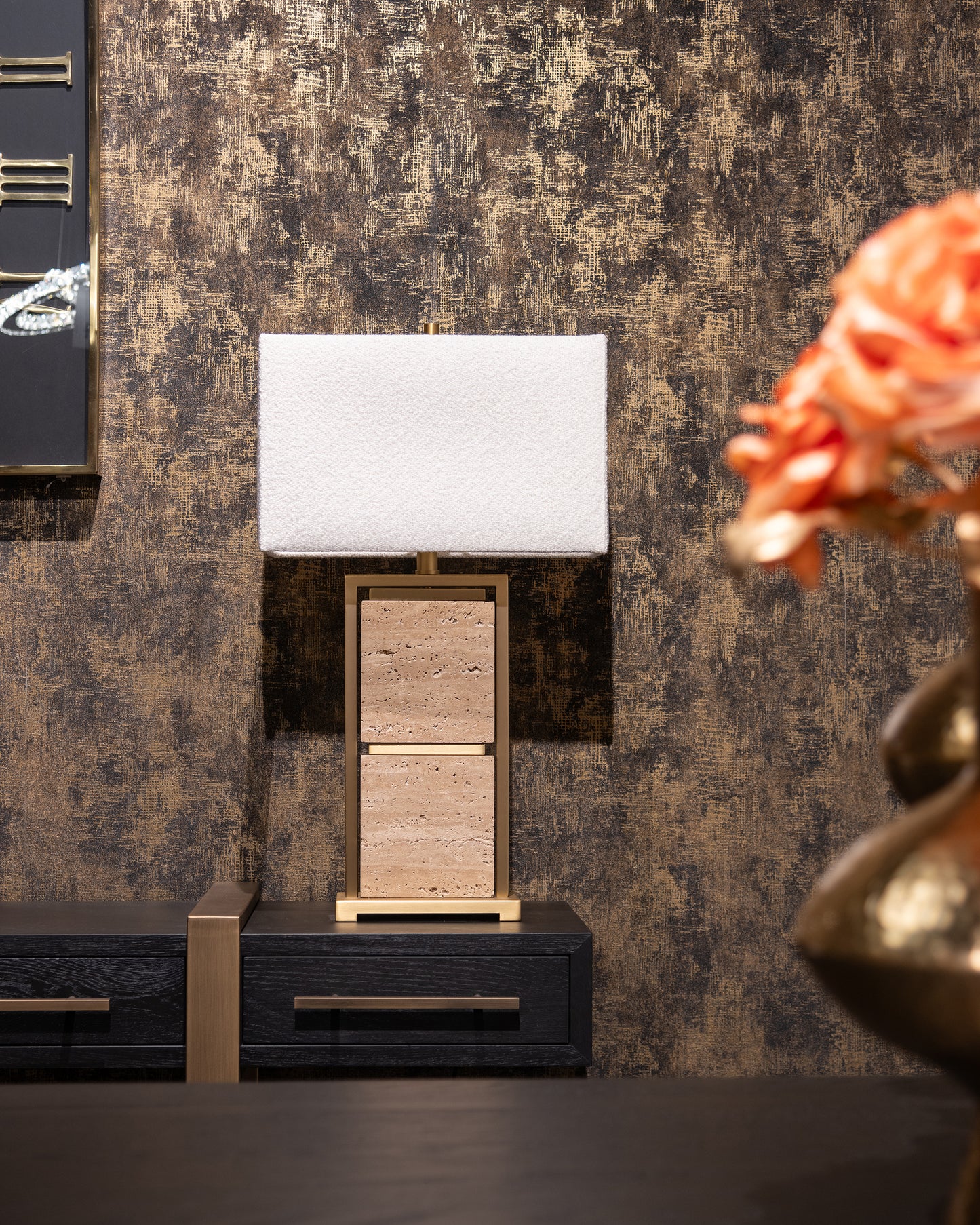 Galda lampa Richmond Interiors Meyra 72/40/24 cm bēšs - N1 Home