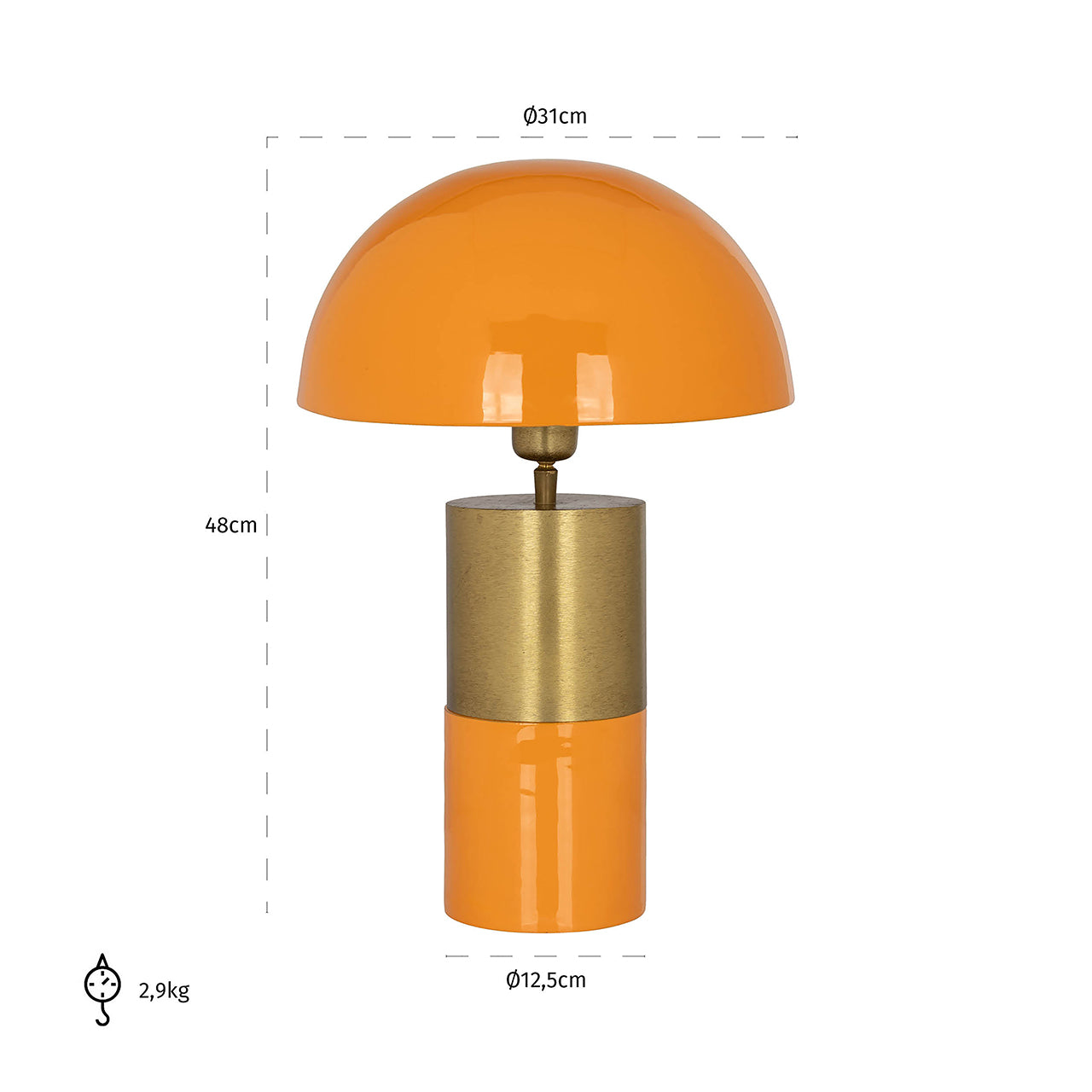 Galda lampa Richmond Interiors Twilla 48/31/31 cm oranža - N1 Home