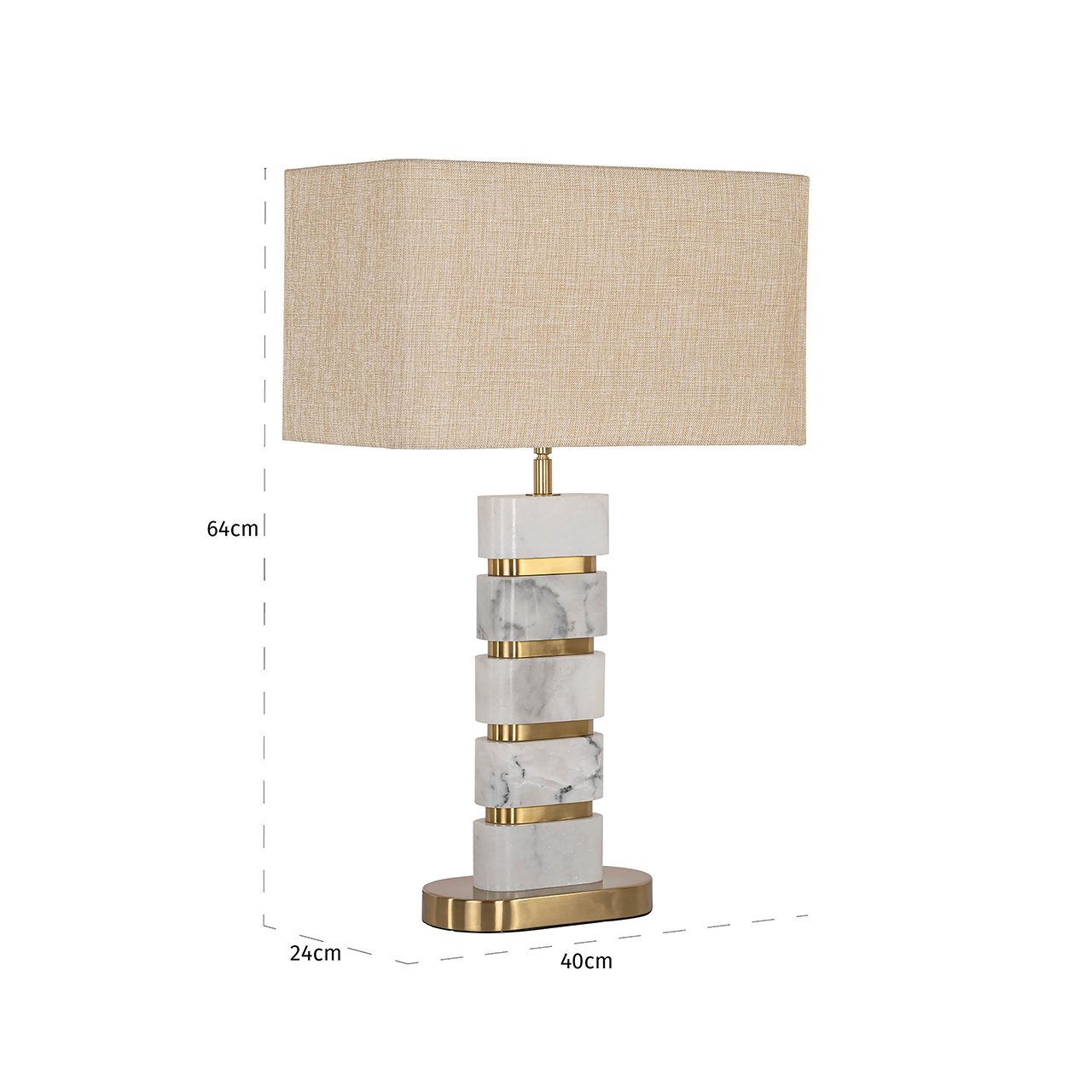 Galda lampa Richmond Interiors Lenore 64/40/24 cm zelts/balts - N1 Home