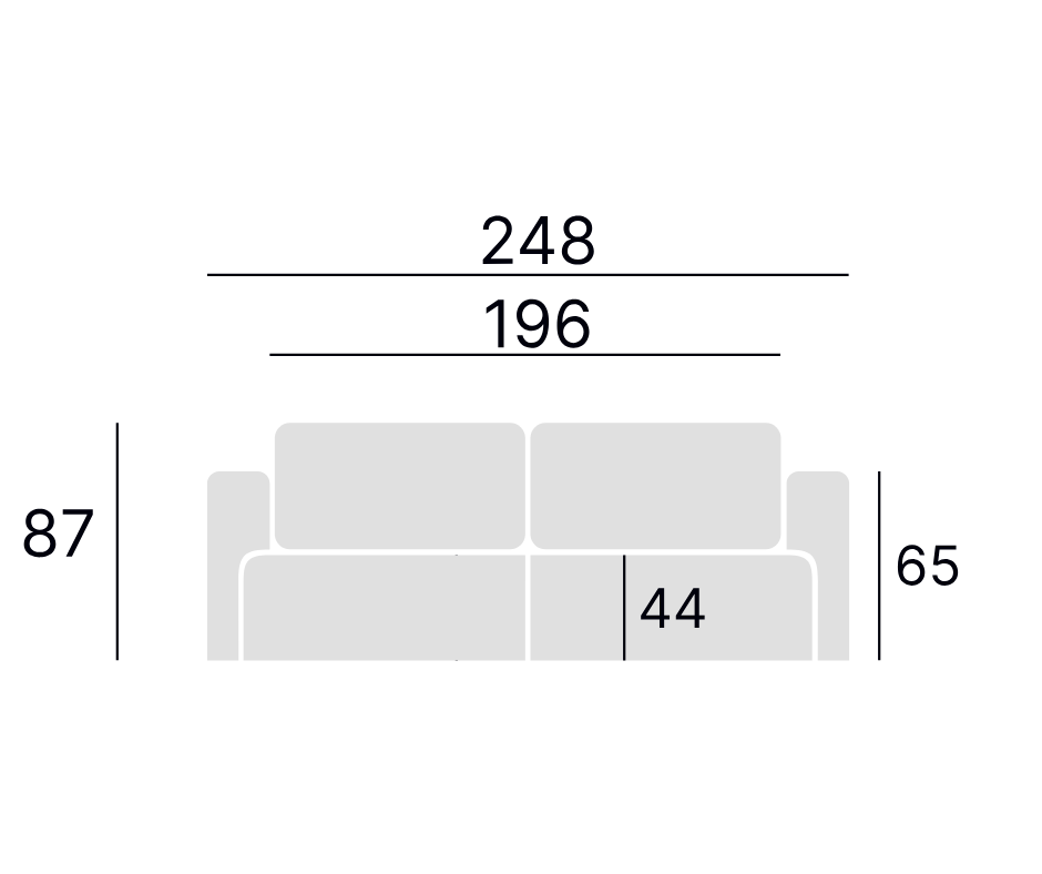 Dīvāns Loret 258/87/58 cm Matt Velvet 59 - N1 Home
