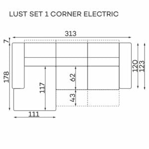 Dīvāns Lust S1 Befame 84/313/178 cm grafits - N1 Home