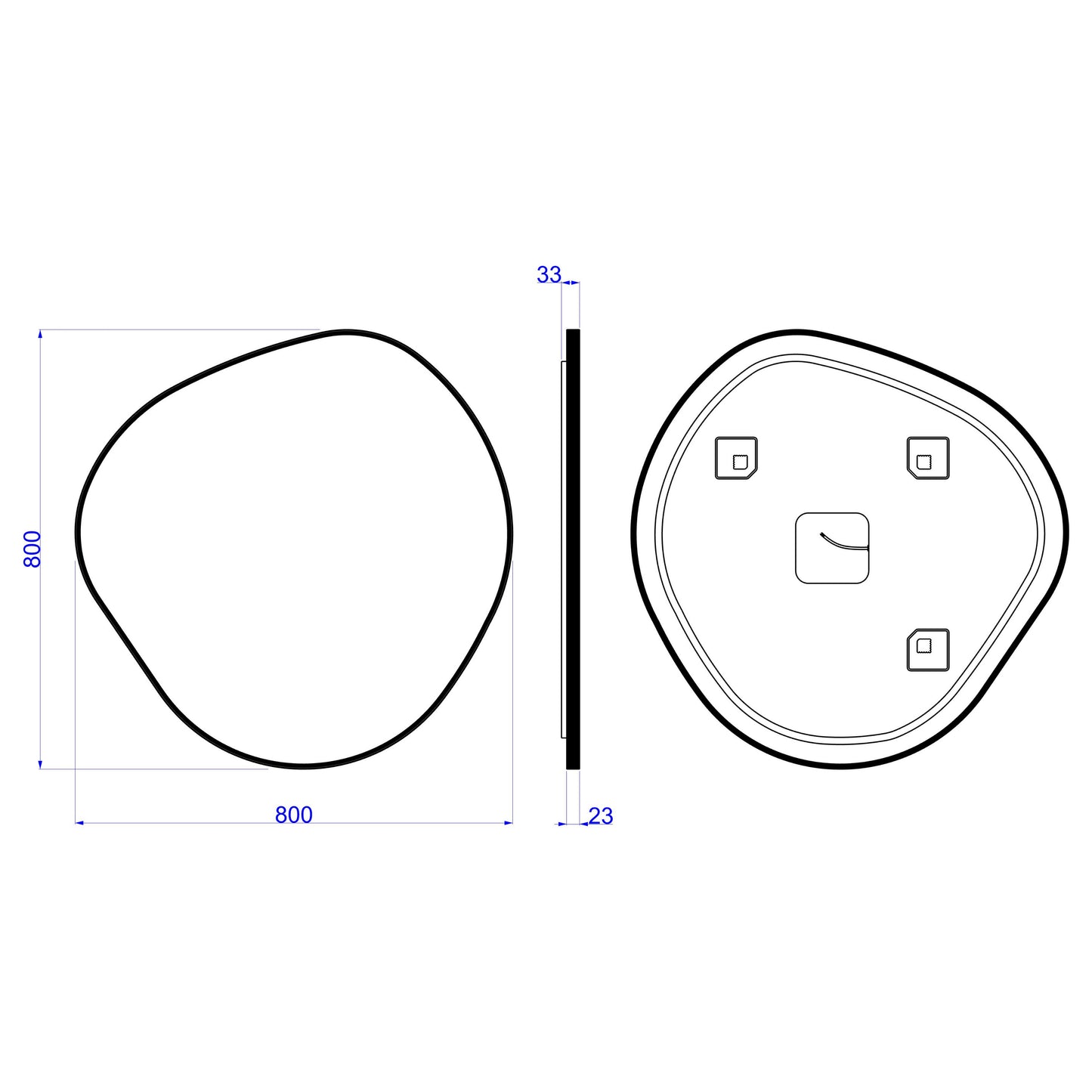 Spogulis Flie Light 80/80 cm