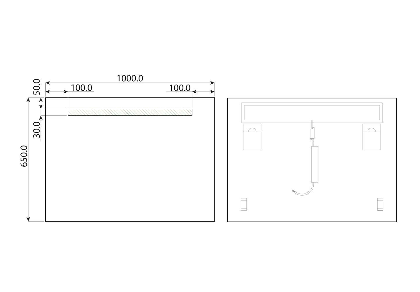 Spogulis Fona 100/65 cm; 120/65 cm
