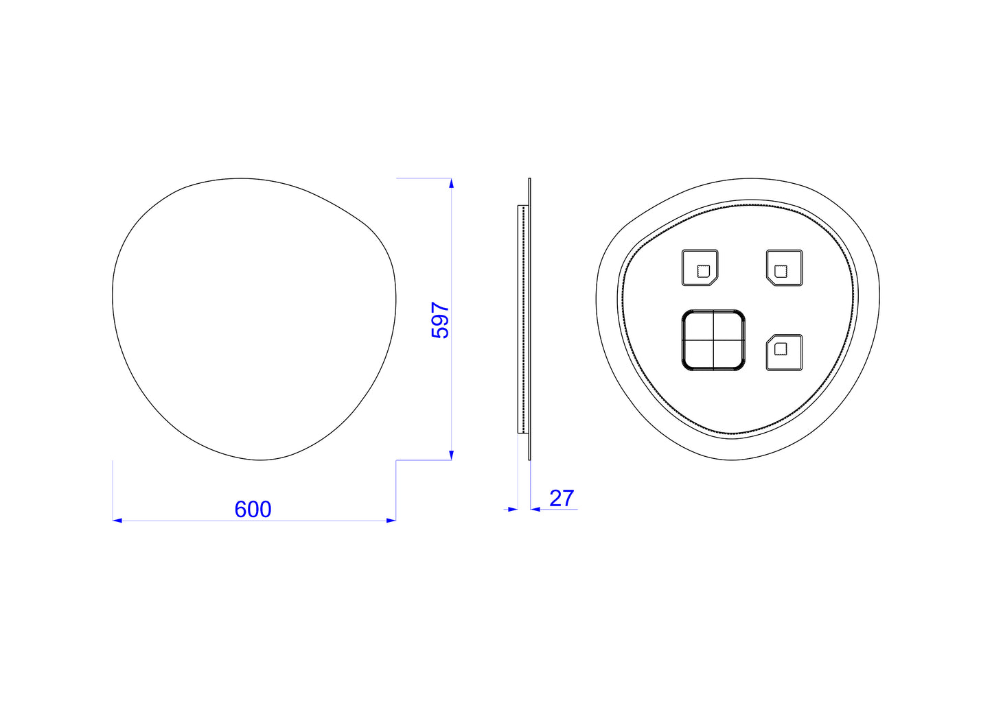 Spogulis India 60/60 cm; 80/80 cm