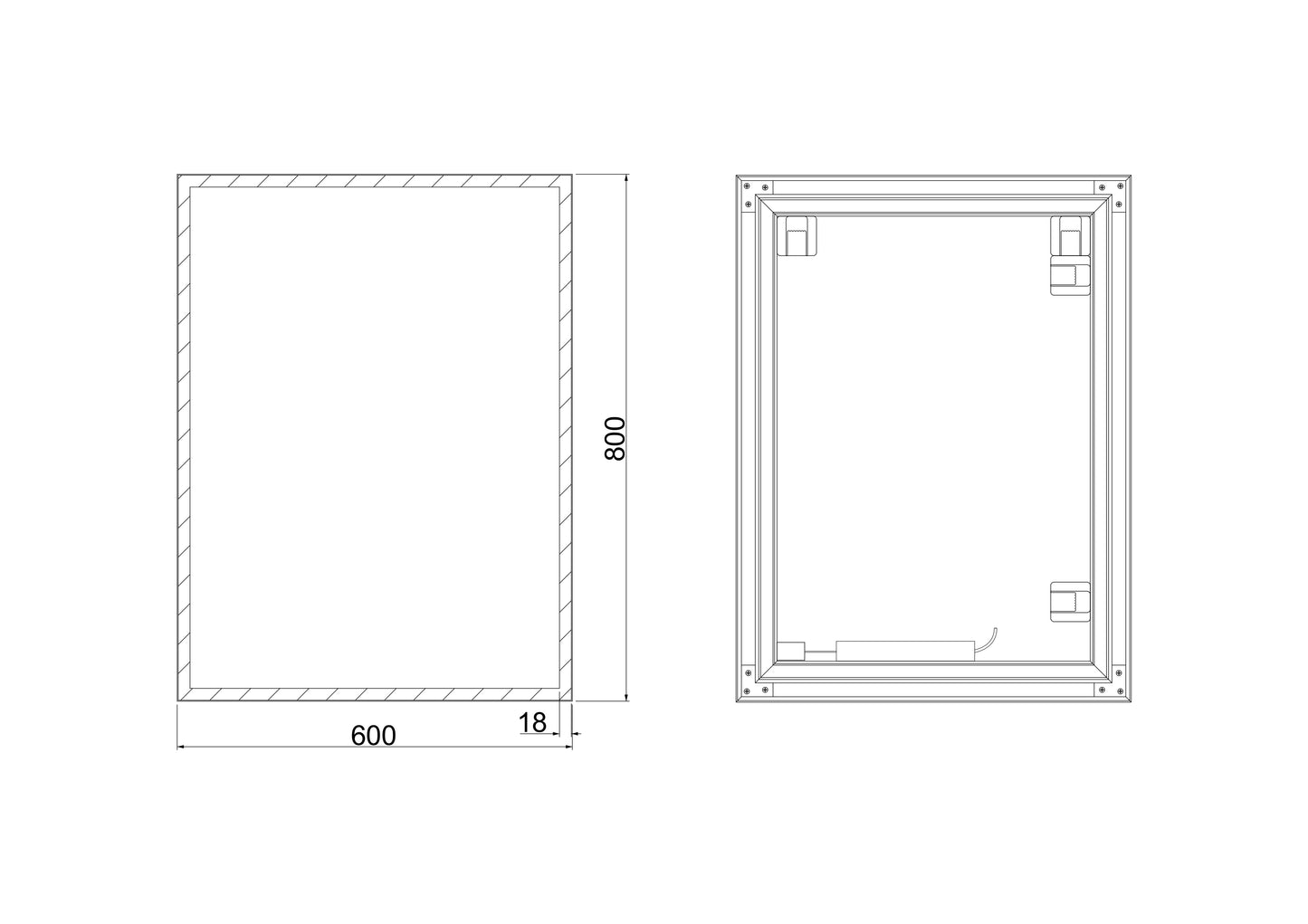 Spogulis Soli melns 50/70; 60/80 cm