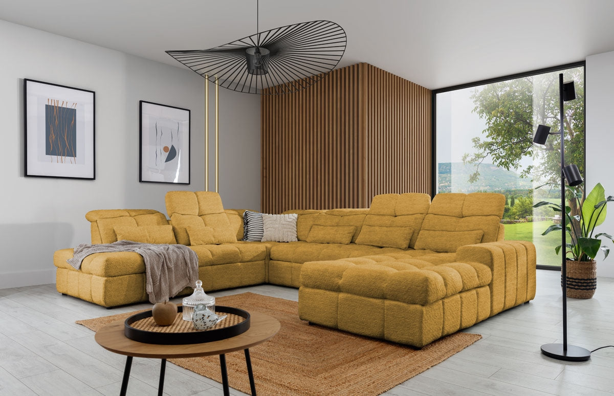 Dīvāns Marseille 342/107/205-280 cm Vogue 8 Amber - N1 Home