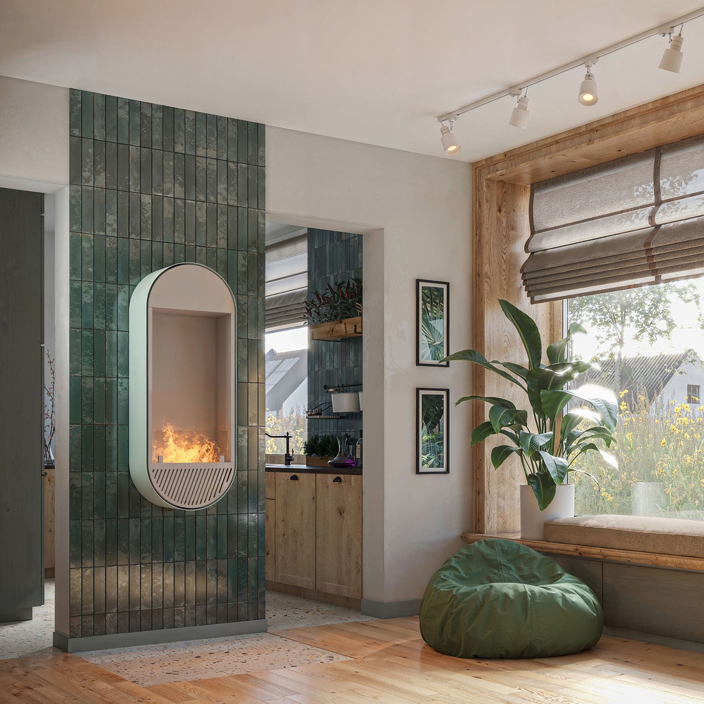 Biokamīns Incyrc Vert 130/50/25 cm balts - N1 Home