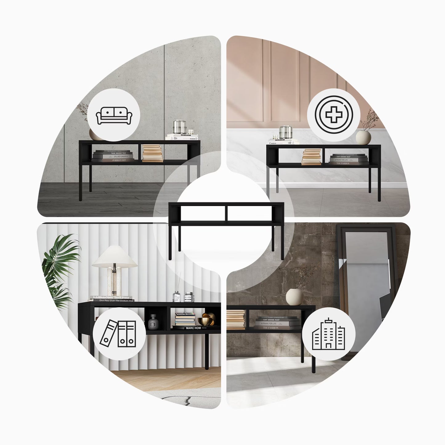 Kafijas galds Matti 90/45/45 cm melns - N1 Home